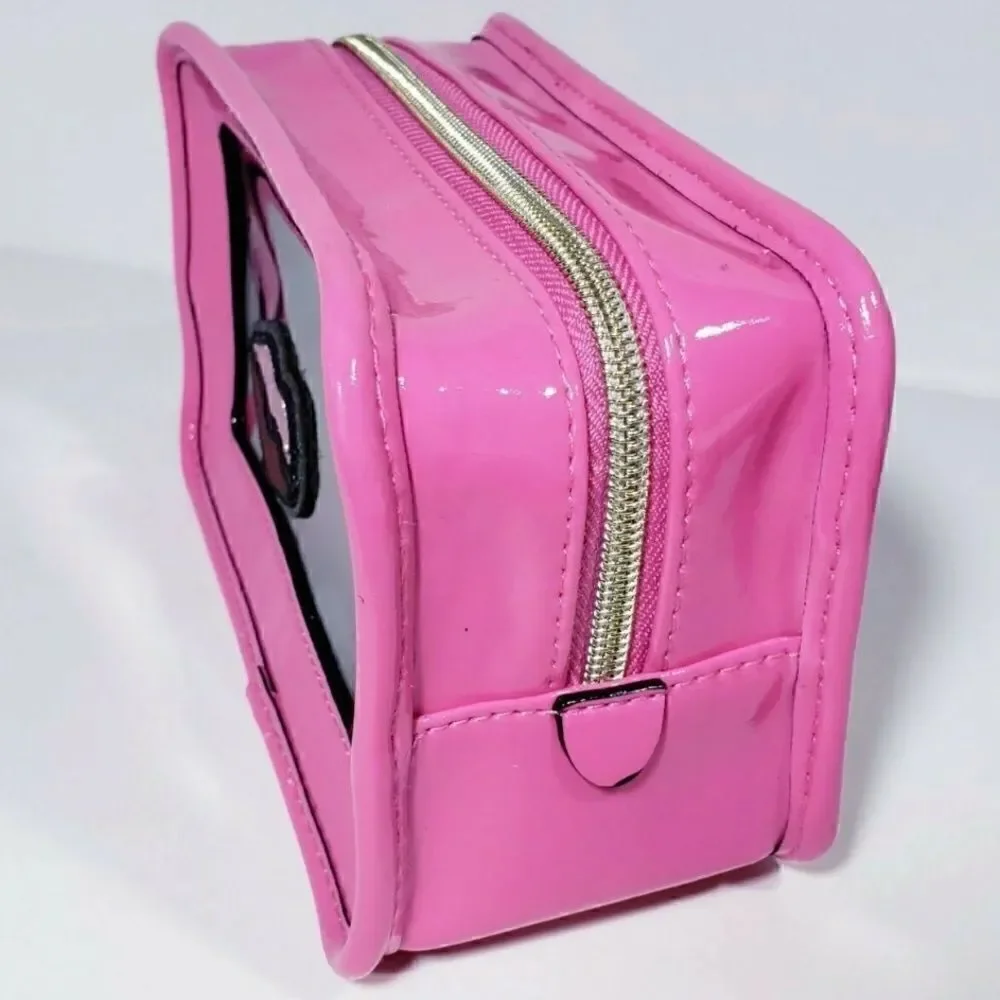 Victoria's Secret Cosmetic Case Clear Pink Patches Beauty Travel Makeup …